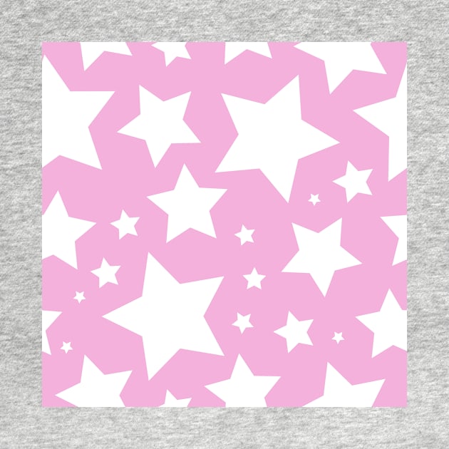 White star print on pink by bettyretro